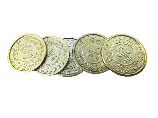 Golden coins set of 5