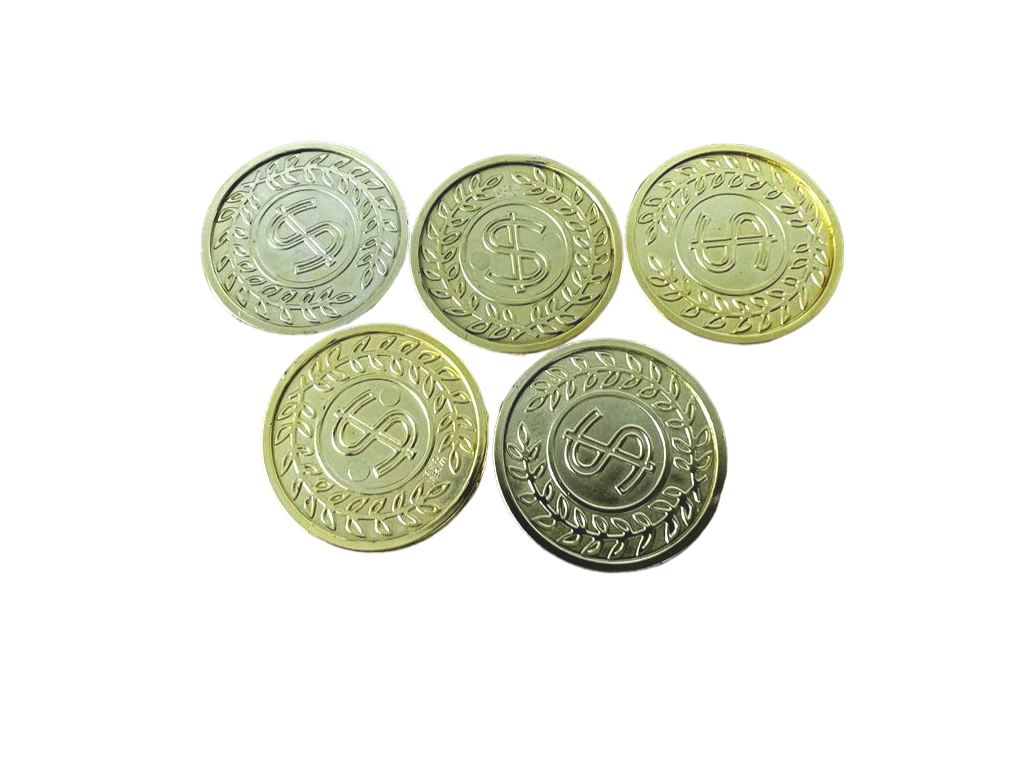 Golden coins set of 5