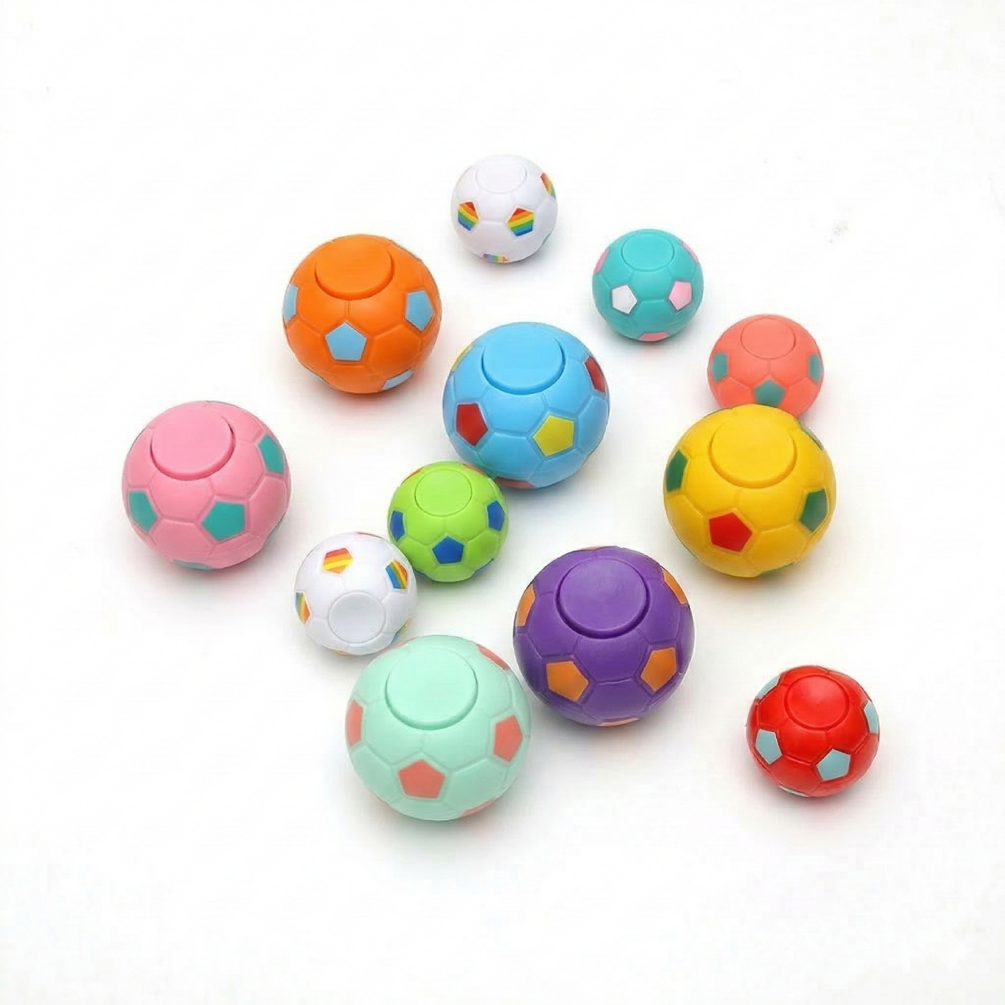 Set of 6 - Fidget Spinner Stress Soccer Ball Toy