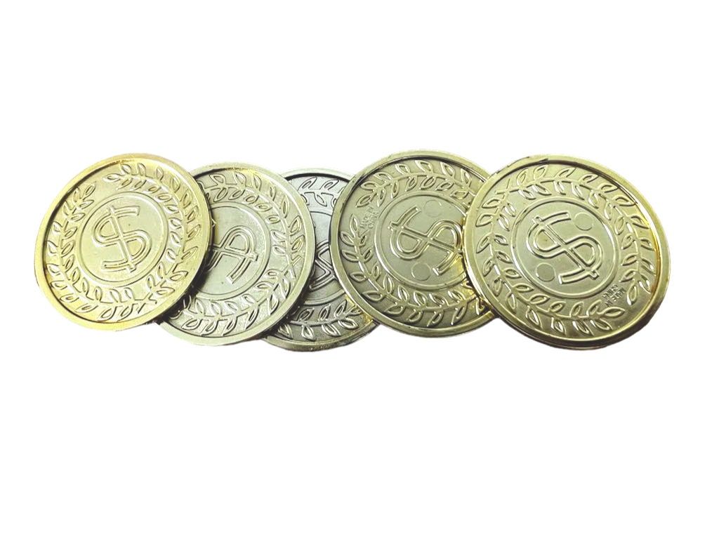 Golden coins set of 5