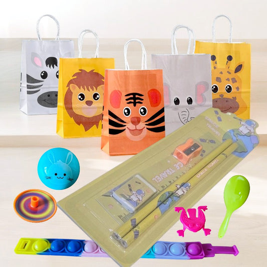 Stationery Set and Action Fun Set Favour Return Toys Loot bag- 6 items included